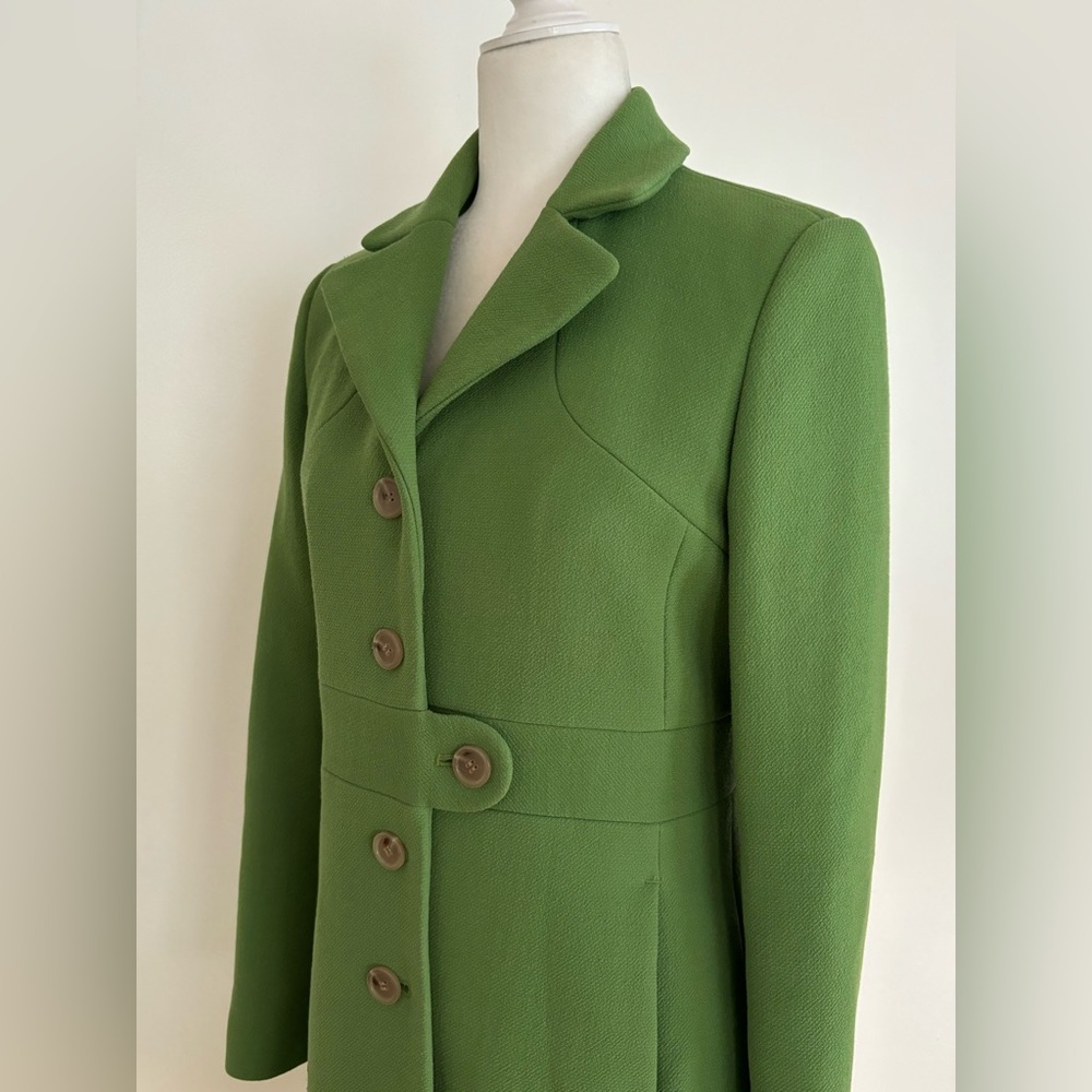 J Crew Kelly Green Day Coat Dressy Wool Blend Fitted Small - Picture 15 of 15